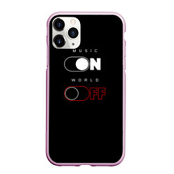 Чехол iPhone 11 Pro матовый MUSIC ON, цвет: 3D-розовый