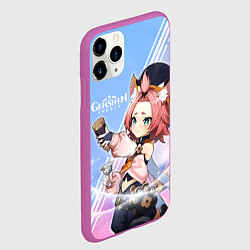 Чехол iPhone 11 Pro матовый Genshin Impact, цвет: 3D-фиолетовый — фото 2