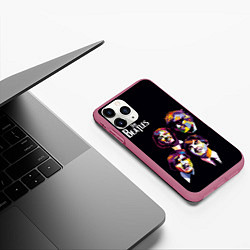 Чехол iPhone 11 Pro матовый The Beatles, цвет: 3D-малиновый — фото 2