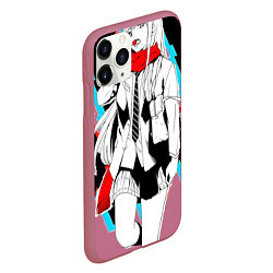 Чехол iPhone 11 Pro матовый Darling in the Franxx, цвет: 3D-малиновый — фото 2