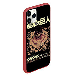 Чехол iPhone 11 Pro матовый Эрен Йегер Атака Титанов, цвет: 3D-красный — фото 2