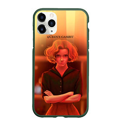 Чехол iPhone 11 Pro матовый Queens Gambit Ход Королевы, цвет: 3D-темно-зеленый