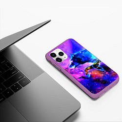 Чехол iPhone 11 Pro матовый Волки, цвет: 3D-фиолетовый — фото 2