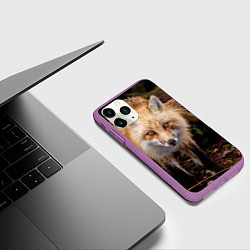 Чехол iPhone 11 Pro матовый Лиса, цвет: 3D-фиолетовый — фото 2