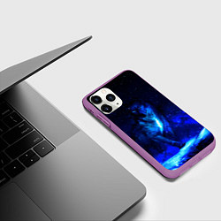Чехол iPhone 11 Pro матовый Dark Wolf, цвет: 3D-фиолетовый — фото 2