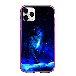 Чехол iPhone 11 Pro матовый Dark Wolf, цвет: 3D-фиолетовый