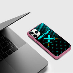 Чехол iPhone 11 Pro матовый Minecraft, цвет: 3D-малиновый — фото 2