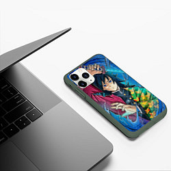 Чехол iPhone 11 Pro матовый Гию Томиоко Клинок демонов, цвет: 3D-темно-зеленый — фото 2
