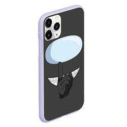 Чехол iPhone 11 Pro матовый AMONG US BLACK IMPOSTOR, цвет: 3D-светло-сиреневый — фото 2