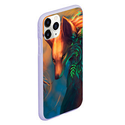 Чехол iPhone 11 Pro матовый Волшебная лиса, цвет: 3D-светло-сиреневый — фото 2