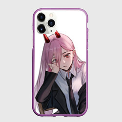 Чехол iPhone 11 Pro матовый Человек Бензопила, цвет: 3D-фиолетовый