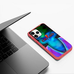 Чехол iPhone 11 Pro матовый CS GO blue gem, цвет: 3D-красный — фото 2
