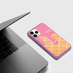 Чехол iPhone 11 Pro матовый Мороженое Рожок, цвет: 3D-фиолетовый — фото 2