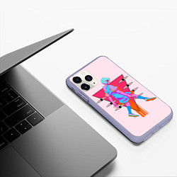 Чехол iPhone 11 Pro матовый Евангилион, цвет: 3D-светло-сиреневый — фото 2