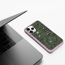 Чехол iPhone 11 Pro матовый Военные атрибуты, цвет: 3D-розовый — фото 2