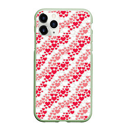 Чехол iPhone 11 Pro матовый Волны Любви, цвет: 3D-салатовый
