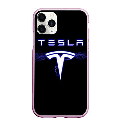 Чехол iPhone 11 Pro матовый TESLA, цвет: 3D-розовый