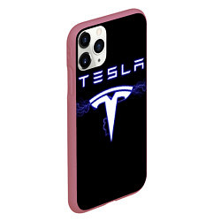 Чехол iPhone 11 Pro матовый TESLA, цвет: 3D-малиновый — фото 2