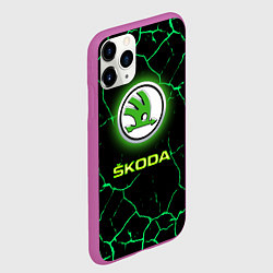 Чехол iPhone 11 Pro матовый SKODA, цвет: 3D-фиолетовый — фото 2