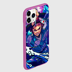 Чехол iPhone 11 Pro матовый Танджиро камадо Клинок Демонов, цвет: 3D-фиолетовый — фото 2