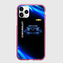 Чехол iPhone 11 Pro матовый Chevrolet, цвет: 3D-малиновый