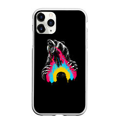 Чехол iPhone 11 Pro матовый Медведь, цвет: 3D-белый