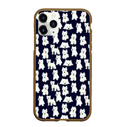 Чехол iPhone 11 Pro матовый Собаки Пушистики, цвет: 3D-коричневый