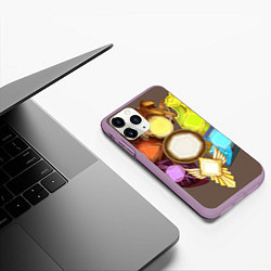 Чехол iPhone 11 Pro матовый DnD Dices: Battle Shields, цвет: 3D-сиреневый — фото 2