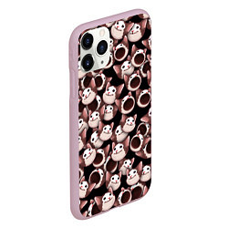 Чехол iPhone 11 Pro матовый Popping cats, цвет: 3D-розовый — фото 2