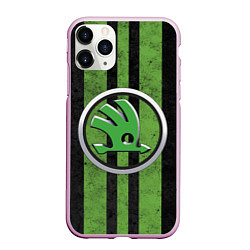 Чехол iPhone 11 Pro матовый Skoda Green Logo Z, цвет: 3D-розовый