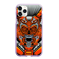 Чехол iPhone 11 Pro матовый CyberSkull, цвет: 3D-сиреневый