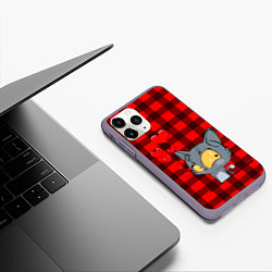 Чехол iPhone 11 Pro матовый Котик Кешка, цвет: 3D-серый — фото 2