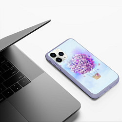 Чехол iPhone 11 Pro матовый Air flowers, цвет: 3D-светло-сиреневый — фото 2