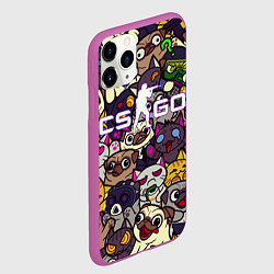 Чехол iPhone 11 Pro матовый CS:GO - Paw Paw Лапки, цвет: 3D-фиолетовый — фото 2