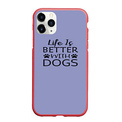 Чехол iPhone 11 Pro матовый Собака, цвет: 3D-красный