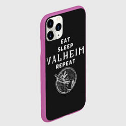 Чехол iPhone 11 Pro матовый Eat Sleep Valheim Repeat, цвет: 3D-фиолетовый — фото 2