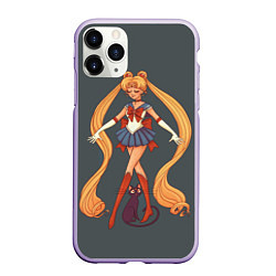 Чехол iPhone 11 Pro матовый Sailor Moon Сейлор Мун, цвет: 3D-светло-сиреневый