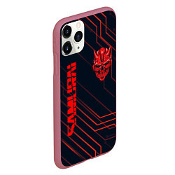 Чехол iPhone 11 Pro матовый CYBERPUNK 2077 samurai, цвет: 3D-малиновый — фото 2