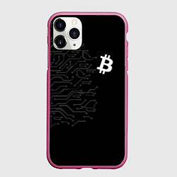 Чехол iPhone 11 Pro матовый БИТКОИН BITCOIN, цвет: 3D-малиновый