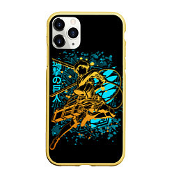 Чехол iPhone 11 Pro матовый Атака Титанов, цвет: 3D-желтый