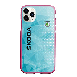 Чехол iPhone 11 Pro матовый SKODA, цвет: 3D-малиновый