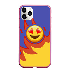 Чехол iPhone 11 Pro матовый Ты горишь как огонь v1, цвет: 3D-малиновый