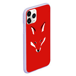 Чехол iPhone 11 Pro матовый Fox minimalism, цвет: 3D-светло-сиреневый — фото 2