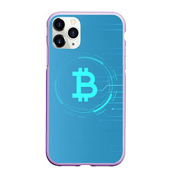 Чехол iPhone 11 Pro матовый Bitcoin, цвет: 3D-сиреневый