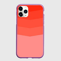Чехол iPhone 11 Pro матовый Персиковый Градиент, цвет: 3D-фиолетовый