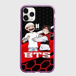 Чехол iPhone 11 Pro матовый BTS, цвет: 3D-фиолетовый