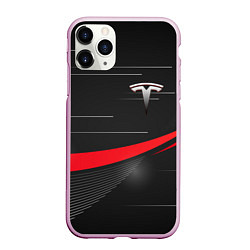 Чехол iPhone 11 Pro матовый TESLA ABSTRACT ТЕСЛА СПОРТ, цвет: 3D-розовый