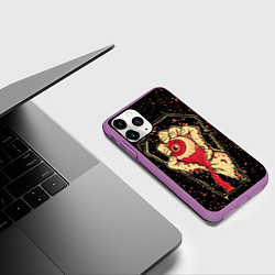 Чехол iPhone 11 Pro матовый Вырванный Глаз, цвет: 3D-фиолетовый — фото 2