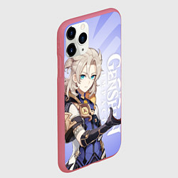 Чехол iPhone 11 Pro матовый GENSHIN IMPACT, АЛЬБЕДО, цвет: 3D-малиновый — фото 2