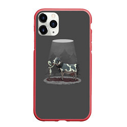 Чехол iPhone 11 Pro матовый Прощай, корова, цвет: 3D-красный